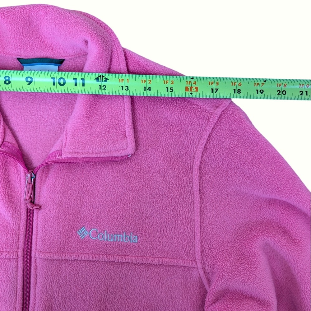 Columbia Medium Pink Fleece Full Zip Cozy Jacket w/ Zipper Pockets & Cinch Waist - Picture 14 of 15